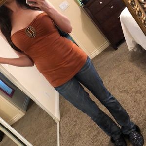 Light brown tube top